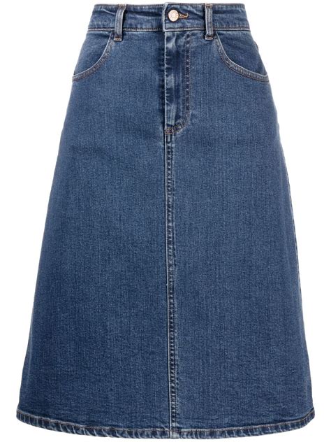 see by chloe a line denim skirt|See By Chloé A.